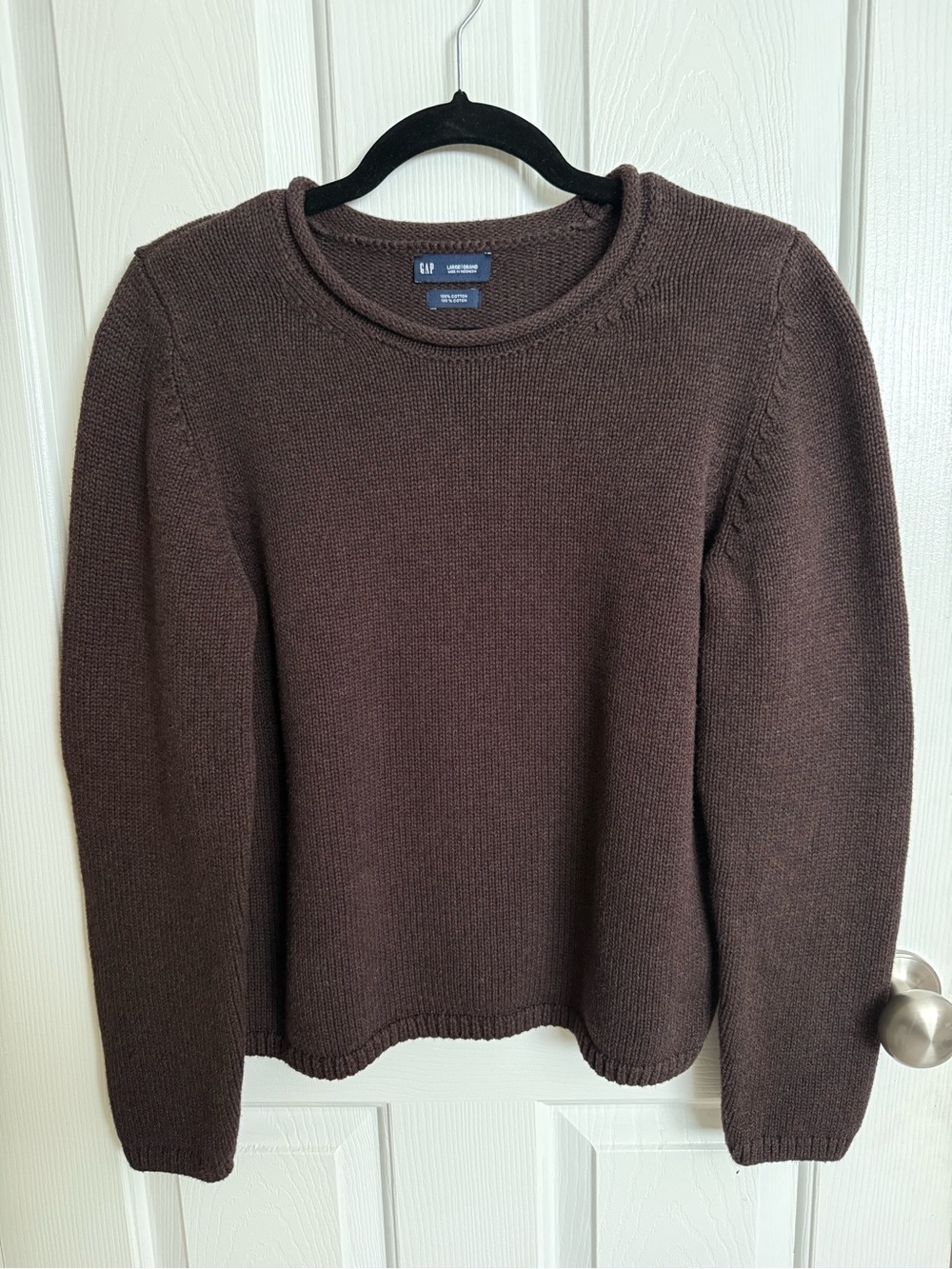 GAP Women's Cotton Rollneck Sweater in Dark Brown
